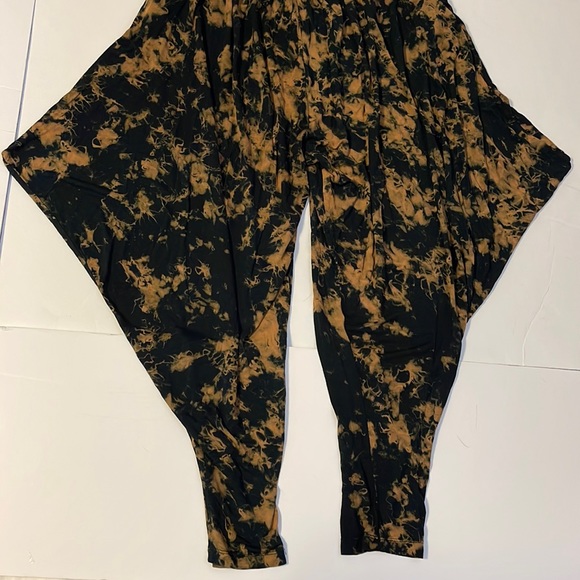 Ima Black and Caramel Tie Dyed Organic Cotton Harem Pants - Women’s Size Medium - Picture 6 of 11